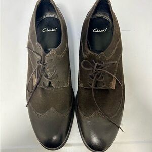 Clarks  Suede Leather Lace Up Mens Oxford Shoes Size 12 NEW